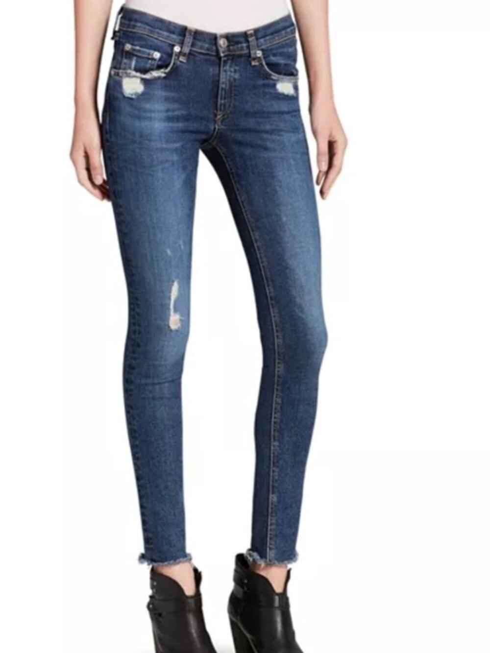 RAG & BONE Skinny Distressed Stretch La Paz W1502K520LAP Women's Size 27